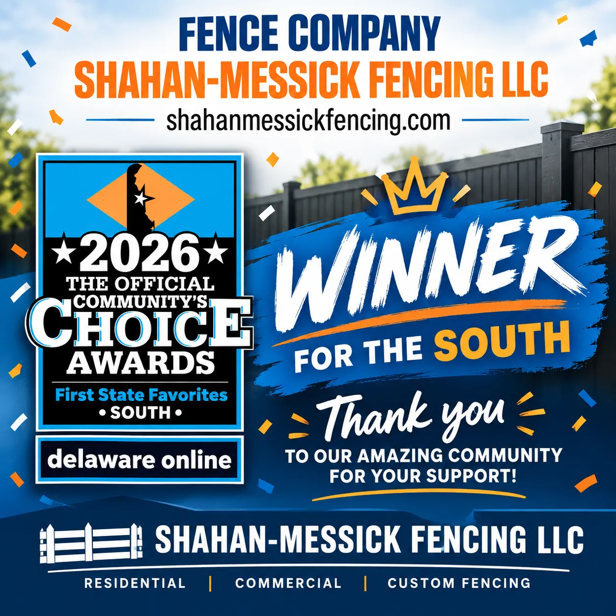 Shahan-Messick Fencing Wins Best Fence Company in Southern Delaware image