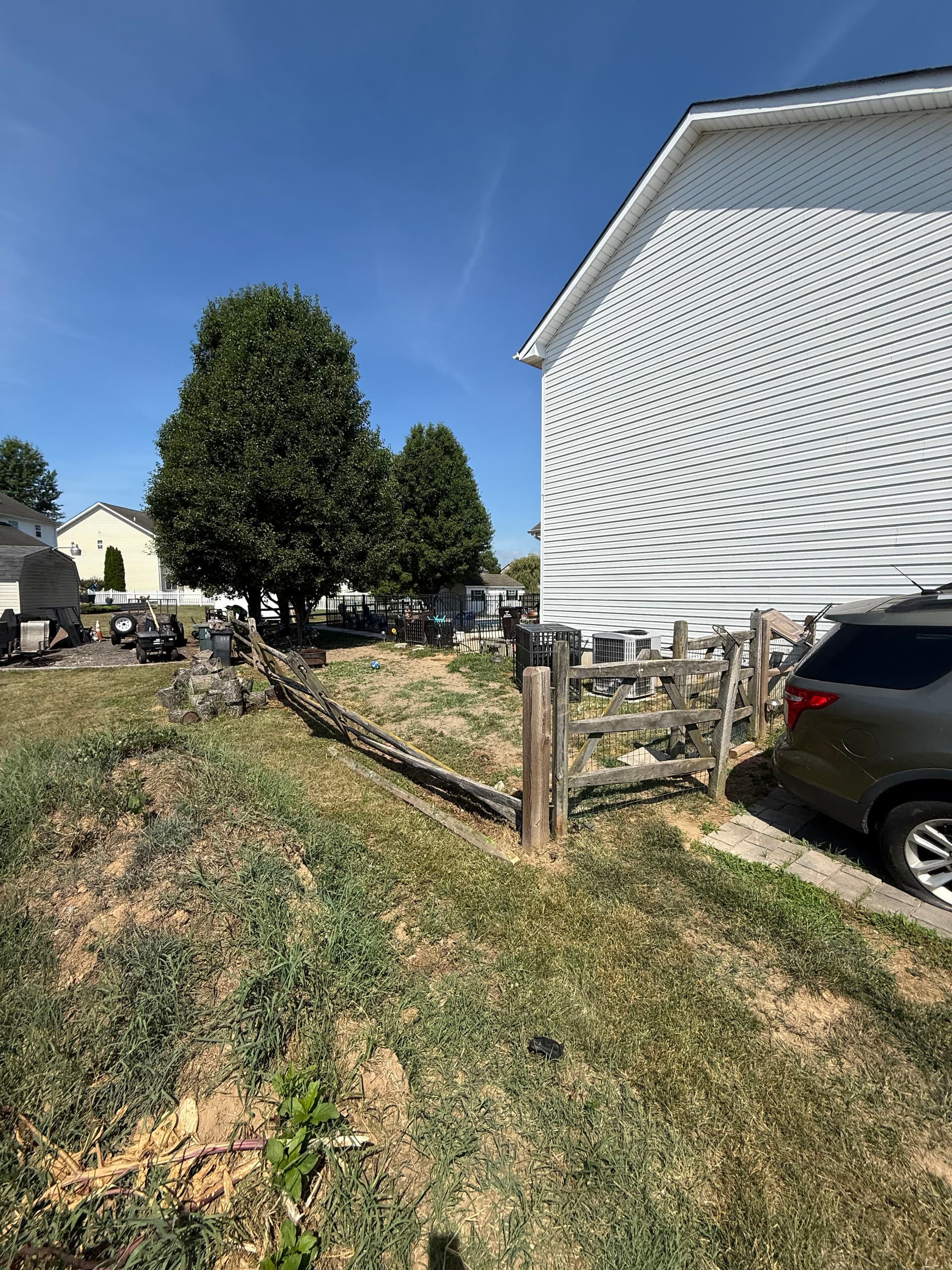 Old Rotting Fence Replaced With a Clean White Vinyl Install image
