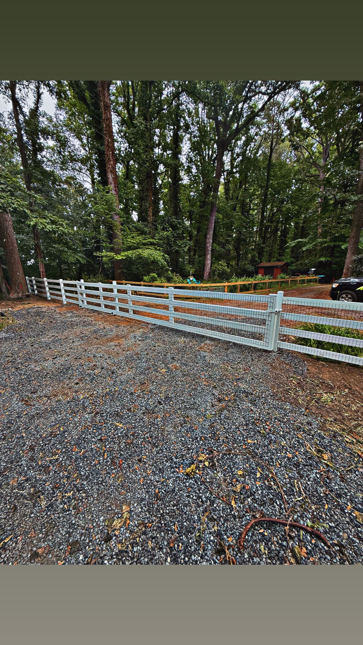 Gallery photos for Custom Vinyl Ranch Rail Fence and Gate Installation That Does It All: Image #8