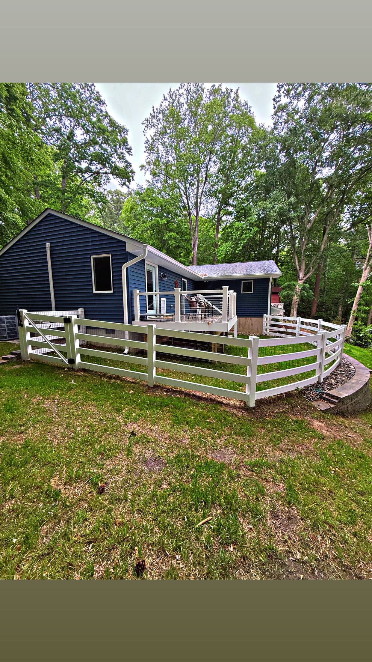 Custom Vinyl Ranch Rail Fence and Gate Installation That Does It All