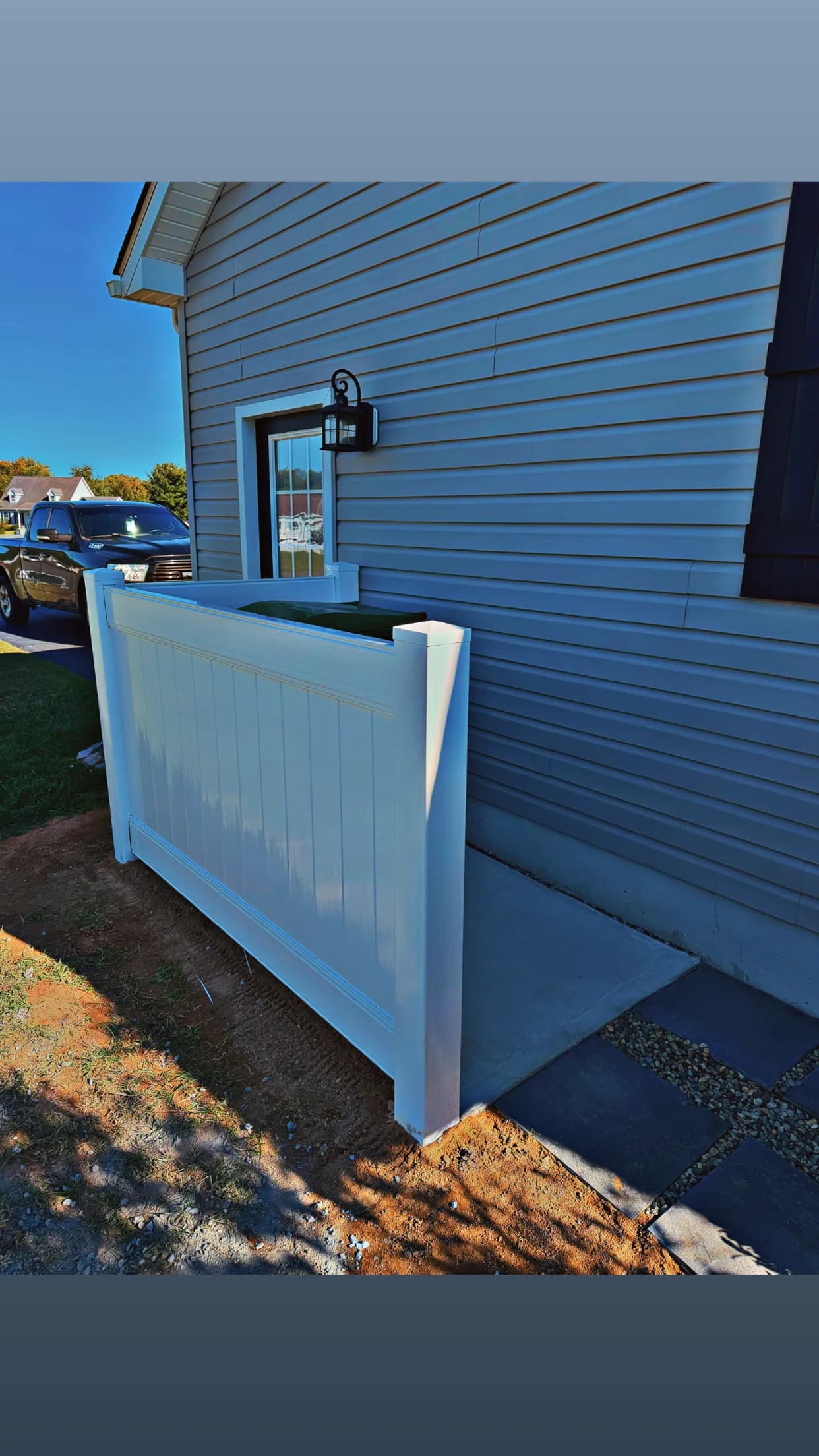 Gallery photos for Full Backyard Vinyl Privacy Fence with Trash Can Enclosure: Image #1